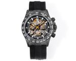 TW Factory Rolex Daytona 40mm Carbon Fiber Case Fabric Band Black Face Gold Second Hand 4802 Movement Watch